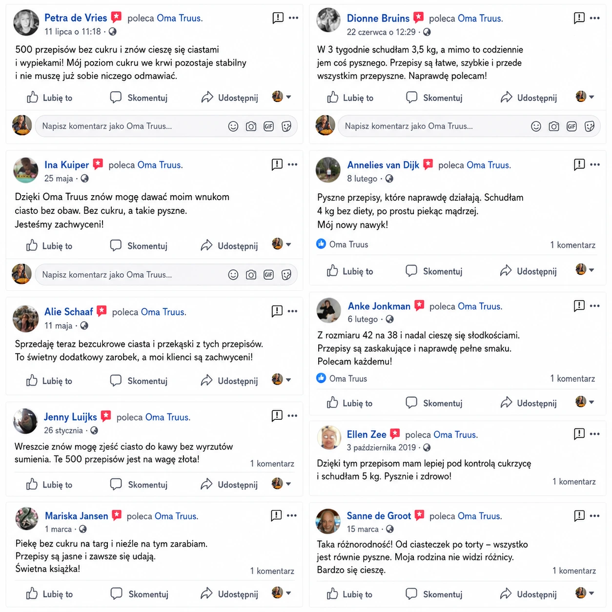 Prawdziwe opinie klientów na Facebooku Babcia Krystyna