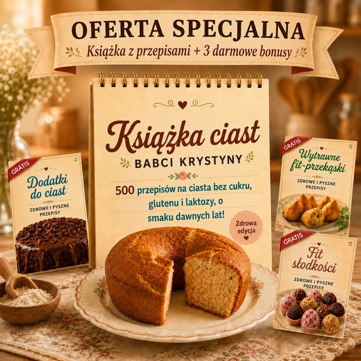 Oferta specjalna: Książka z Przepisami Babcia Krystyna z 3 darmowymi bonusami