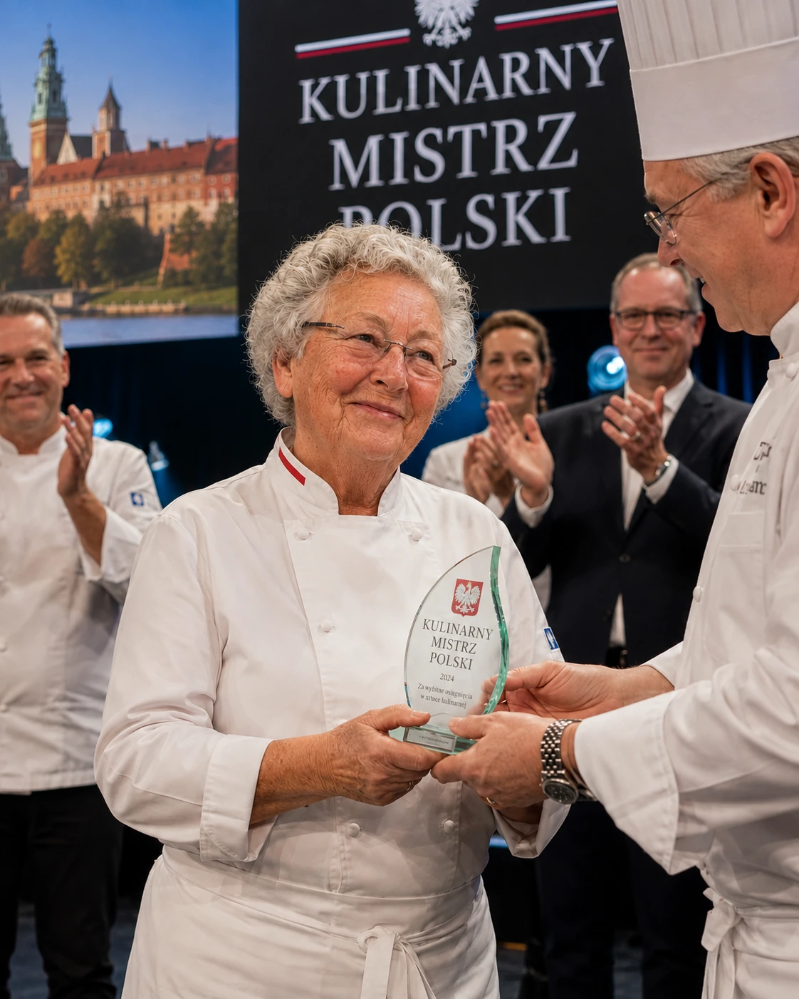 Babcia Krystyna otrzymuje nagrodę Kulinarny Mistrz Polski