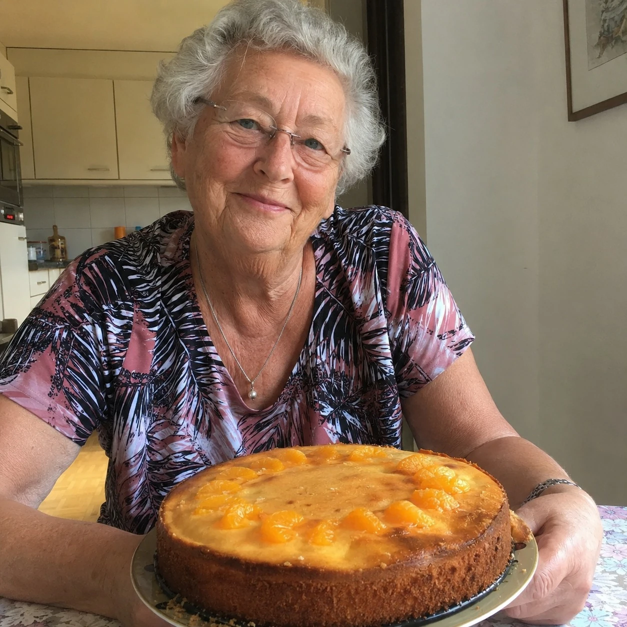 Babcia Krystyna, zawodowa cukierniczka, uśmiechnięta w swojej kuchni
